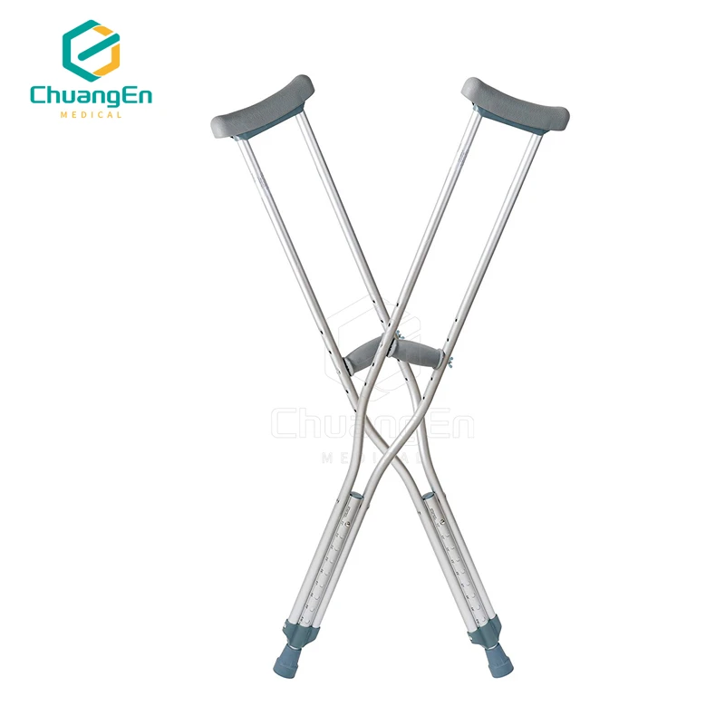 CS-01 Aluminum Alloy Collapsible Telescopic Axillary Crutches